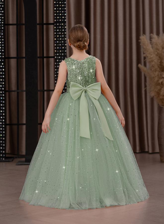 Take Two Girls Green Embellished Sleeveless Maxi Dress - Image 5
